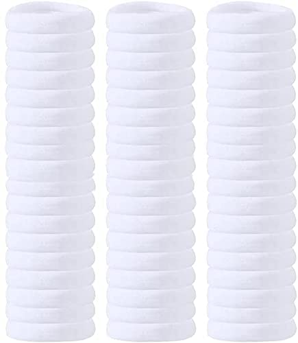 Set Of 30 Pcs Effortless White Color Elastic Cotton Stretch Hair Ties Bands Headband Ponytail Holder Brand: