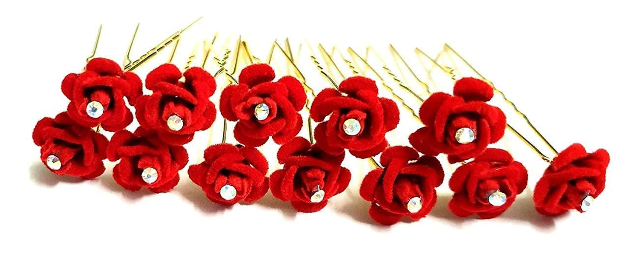 Red Rose Juda Pins 12 Pcs