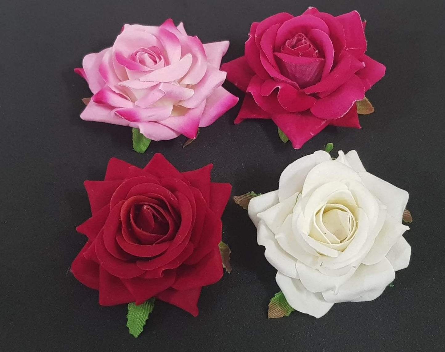 Artificial Rose Flowers Hair Clips/Pins For Women's and Girls Hair Accessories,set of 4 Multicolor