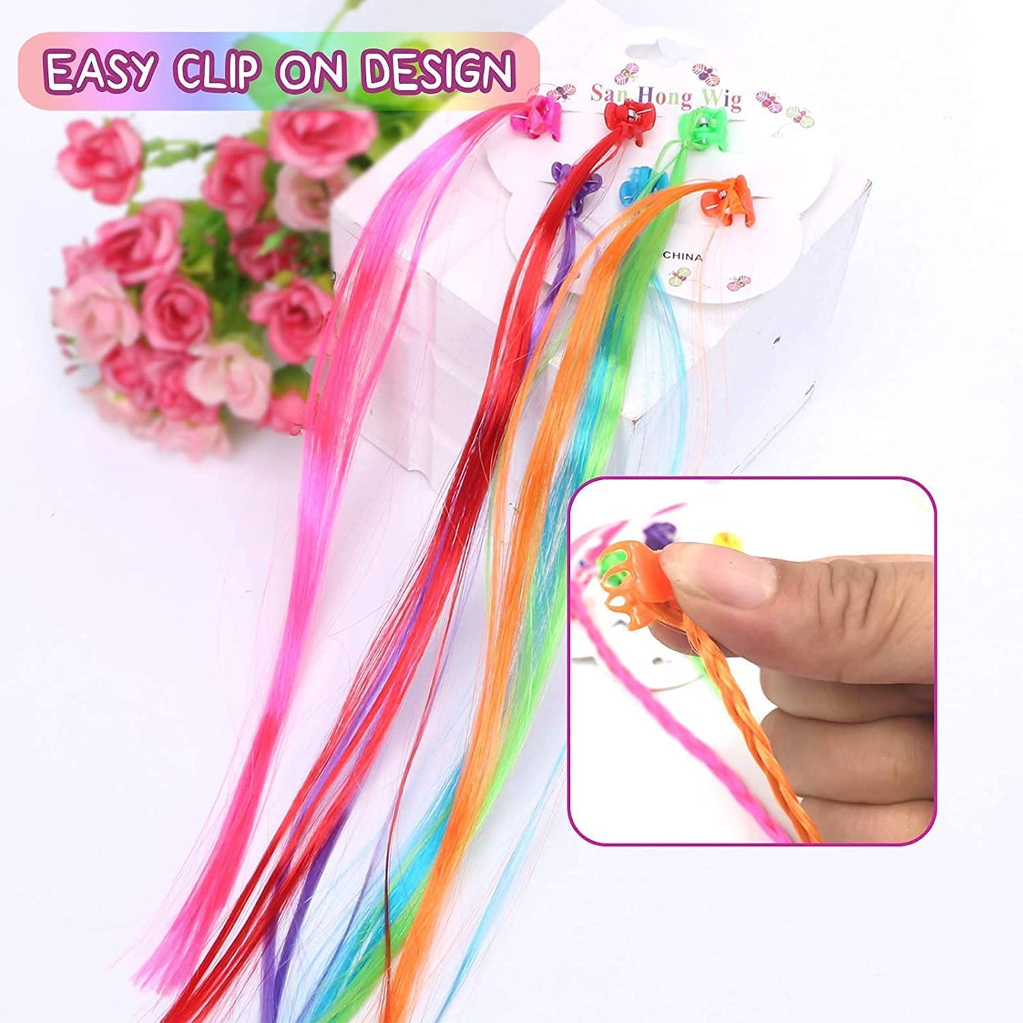 Multi Color Hair Streaks for Children 24 pcs