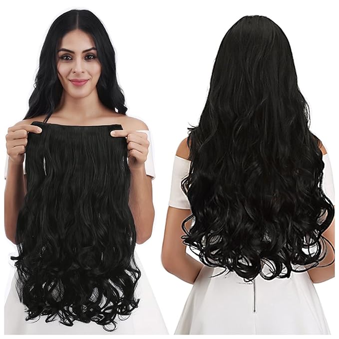 Hair Extensions for Women (Premium)- 5 Clips Attached Curly/Wavy Artificial Hair Clip On Extension