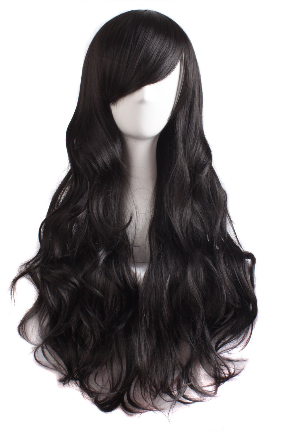 Full Head Long Wavy Hair Wigs for Women (Natural Black)