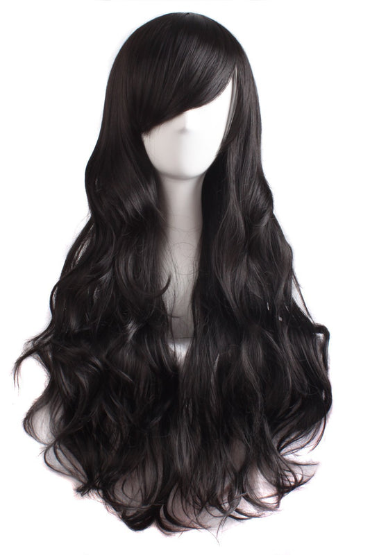 Full Head Long Wavy Hair Wigs for Women (Natural Black)
