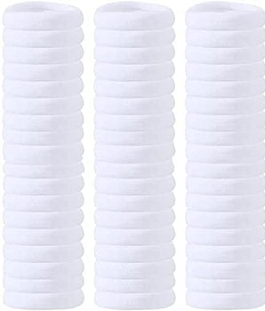 Set Of 30 Pcs Effortless White Color Elastic Cotton Stretch Hair Ties Bands Headband Ponytail Holder Brand: