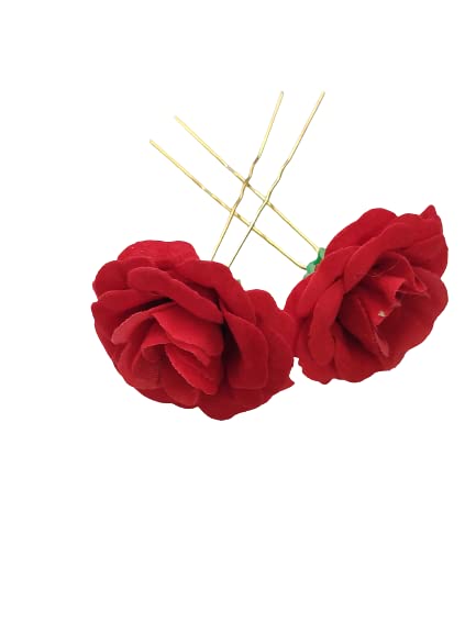 Women Flowers Hair Barrettes Rose Hair Accessories for Wedding Party Hairstyles Hair Rose Clip for Women (Set of 2)