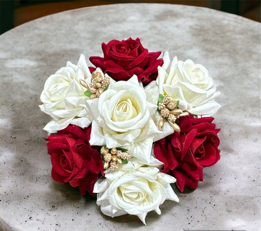 Artificial Rose Flower Juda Bun Handmade Floral Bun Decoration Wedding Bridal Traditional Accessories For Women & Girls