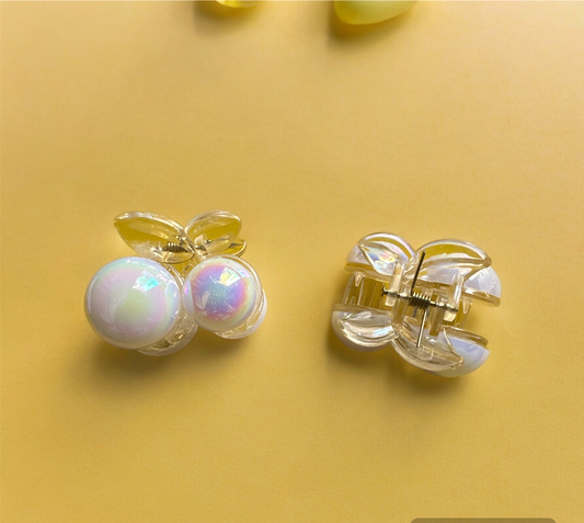 Korean Bling Pearl Crystal Rhinestone Stone Hair Accessories Hair Claw For Girls Women 2 pc
