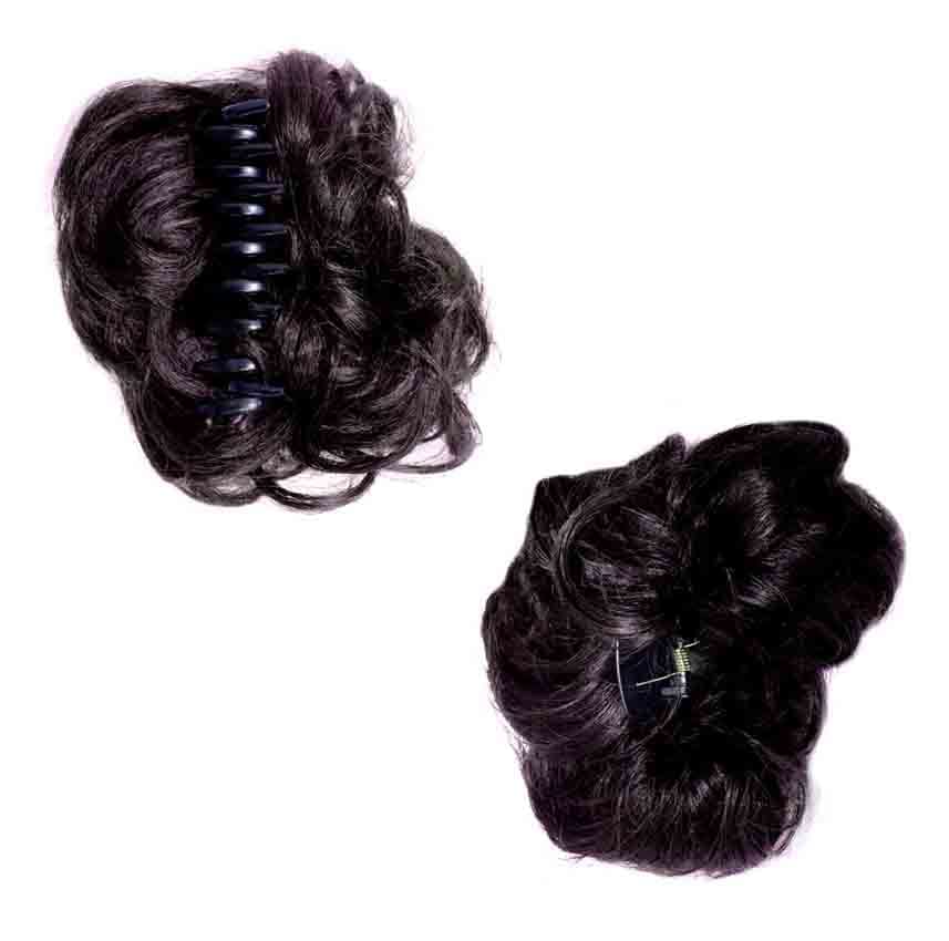 Synthetic Hair Extension Clutcher Juda Hair Bun For Women And Girls Artificial Juda Look Like Natural Hair Bun Dark Brown Pack of 1