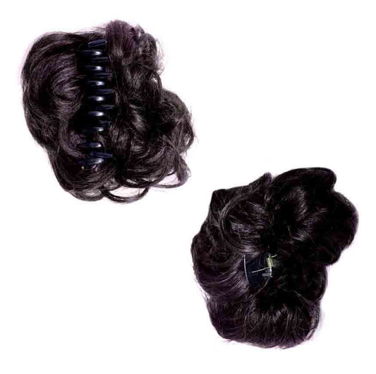 Synthetic Hair Extension Clutcher Juda Hair Bun For Women And Girls Artificial Juda Look Like Natural Hair Bun Dark Brown Pack of 1