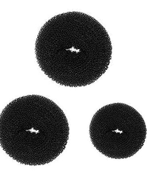 Donuts for Women Hair Bun 3 Pcs with 3 different Sizes Bun (Black)