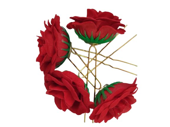 Rose Hair Barrettes Accessories Set of 4