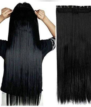 Soft Synthetic Black Clip In Hair Extension