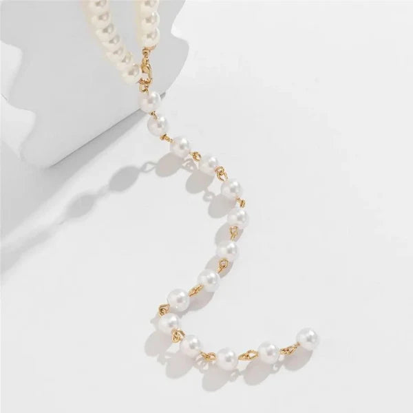 Long Y-Shape Pearl Strand Necklace