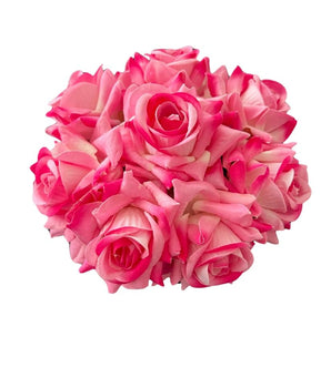 Artificial Rose Flower Wedding Hair Bun Gajra for Women Bridal Juda Hair Bun Hair Accessory (Pink)