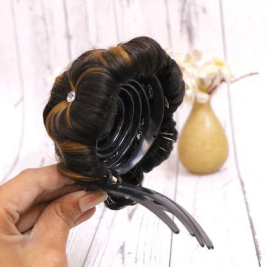 Stylish stone golden highlight hair bun Panja (Brown Color)