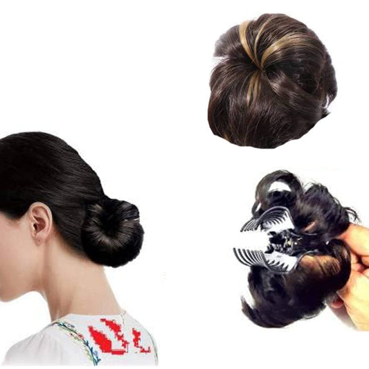 Clutcher Hair Juda Bun - Gold Highlight