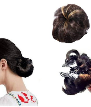 Artificial Juda Hair Bun With Clutcher Hair Accessories Hair Extension & Hair Wigs Hair Juda For Women & Girls,  (Golden Highlight)