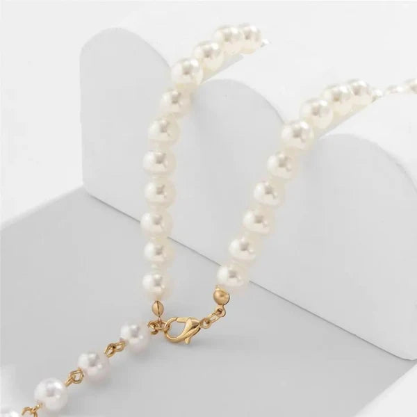 Long Y-Shape Pearl Strand Necklace