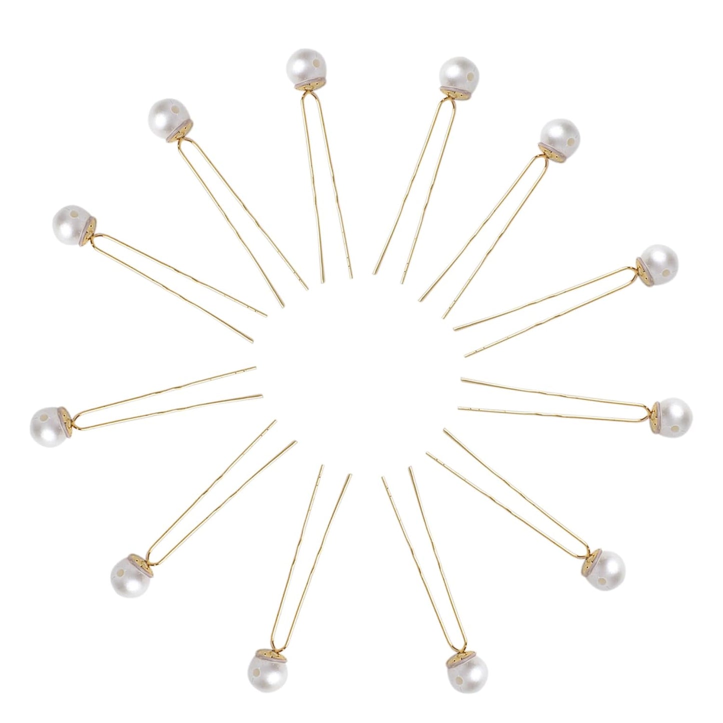 (12pcs) Pearl Hair Accessories for Women & Girls - Stylish Decoration Pearls Hair Clip U Pins for Bride Hairstyle - For Wedding/Parties