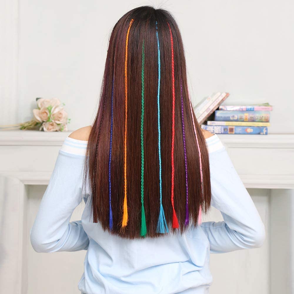 Multi Color Hair Streaks for Children 12 pcs