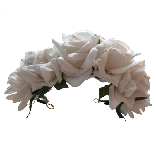White Floral Hair Bun Accessories