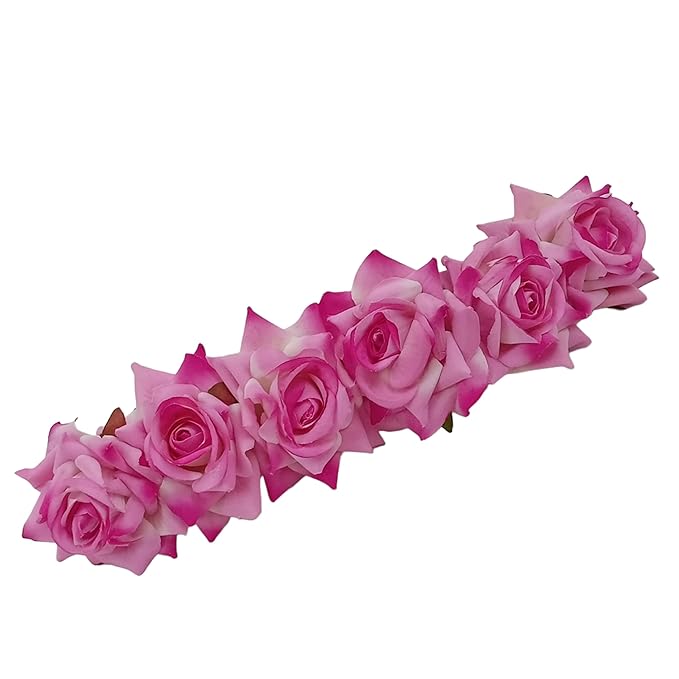 Pink Floral Hair Bun Accessories