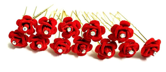 Red Rose Juda Pins 12 Pcs