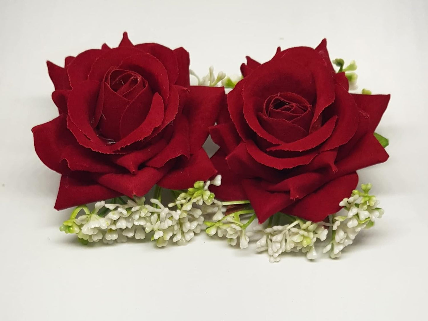 Artificial Rose Flowers With Grass Hair Clips/Pins For Women's and Girls Hair Accessories,set of 4 pcs