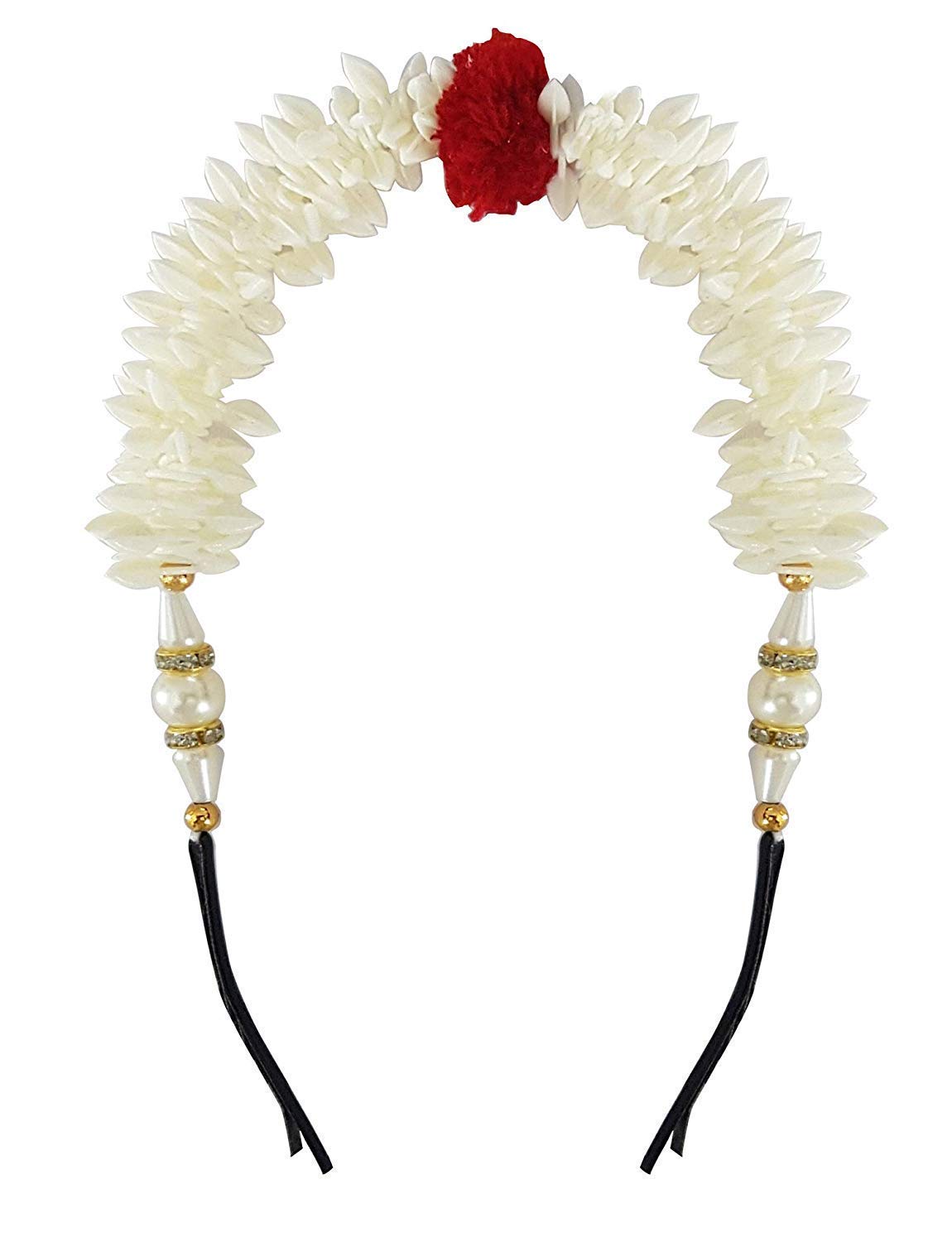 Hair Bun Mogra Fringes Flower Gajra for Women in White Set of 2 pcs Pack