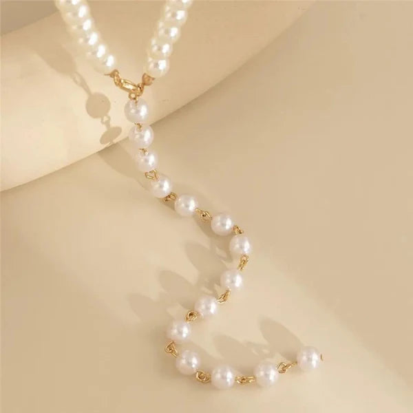Long Y-Shape Pearl Strand Necklace