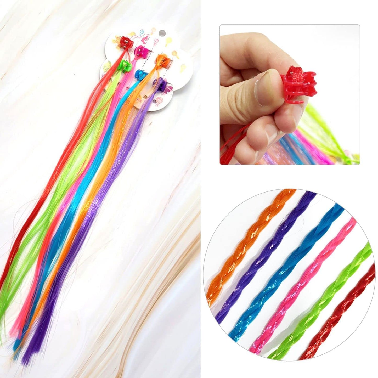 Multi Color Hair Streaks for Children 24 pcs