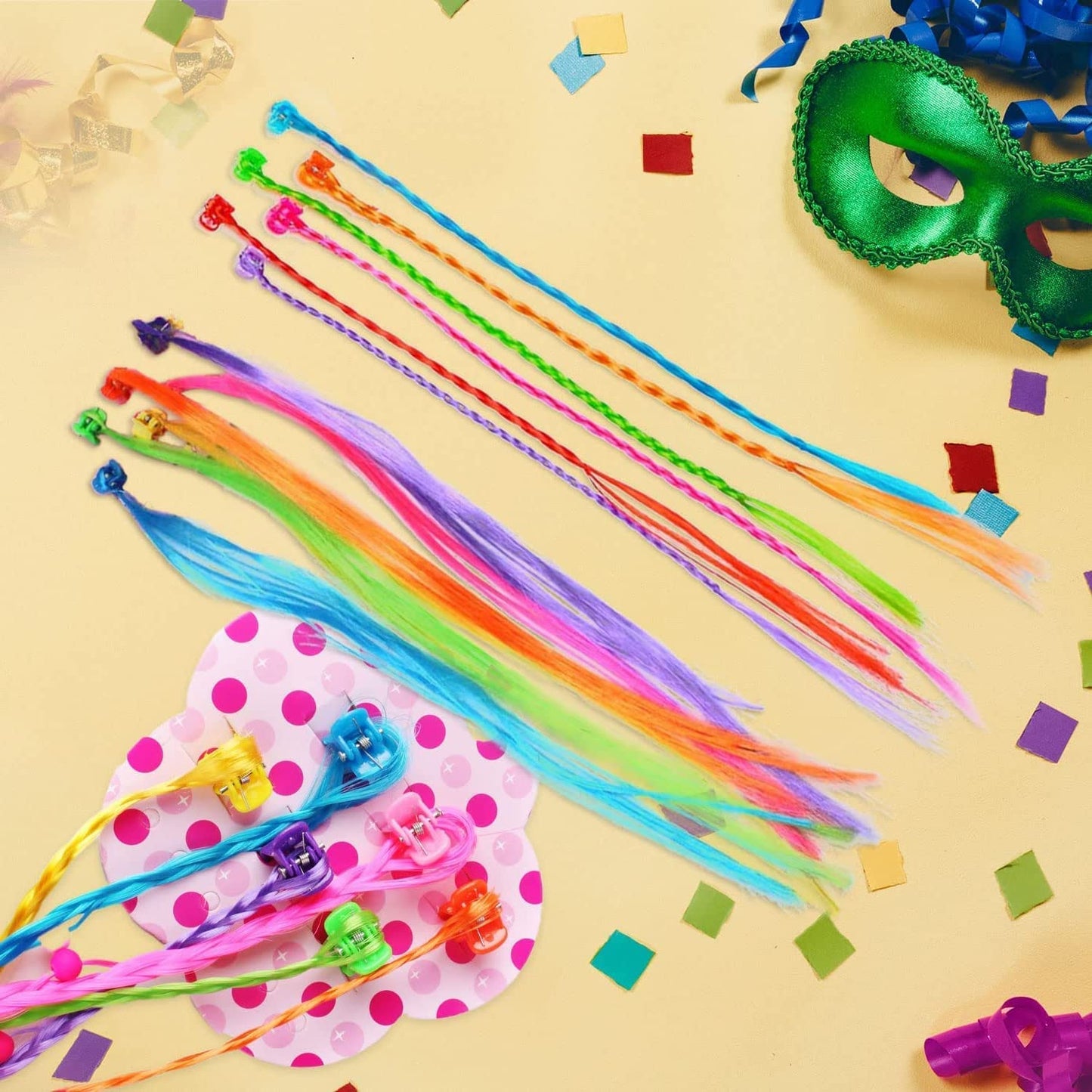 Multi Color Hair Streaks for Children 12 pcs