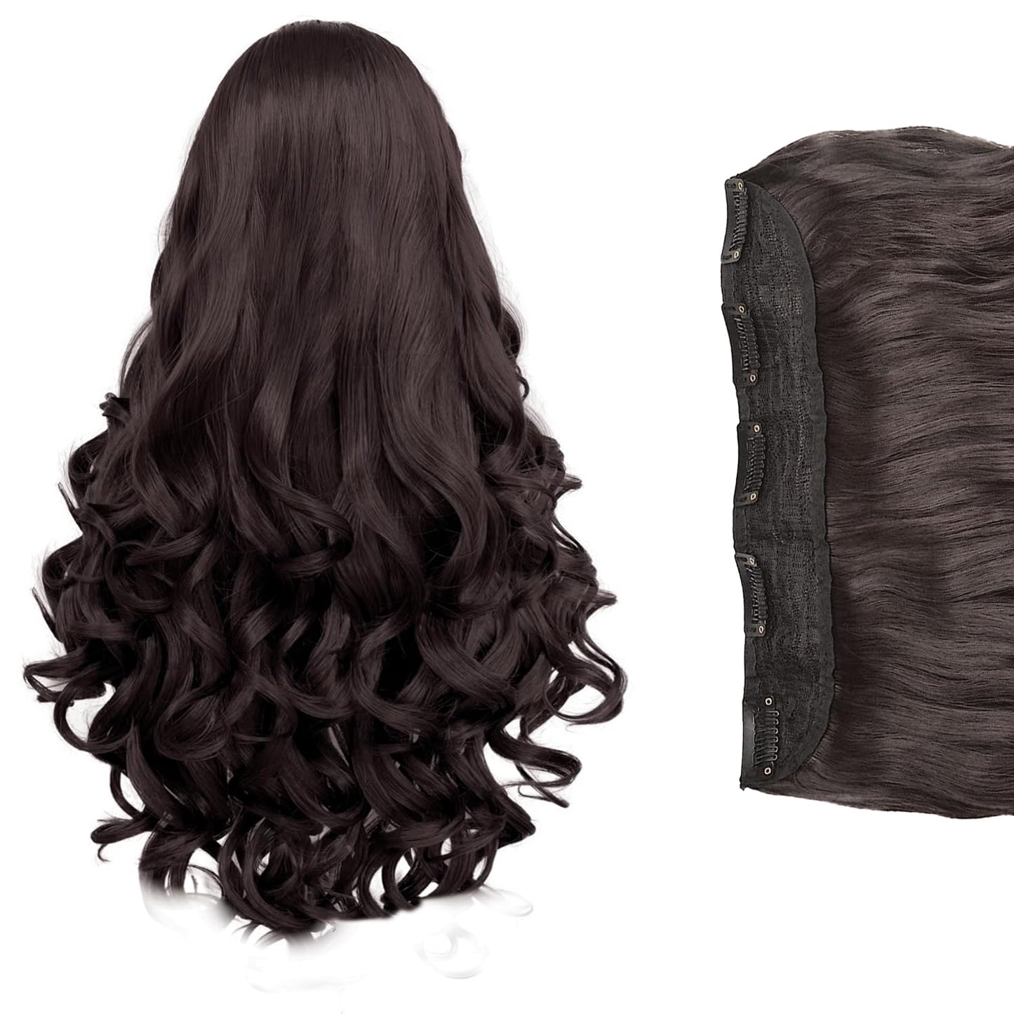Hair Extensions for Women (Premium)- 5 Clips Attached Curly/Wavy Artificial Hair Clip On Extension