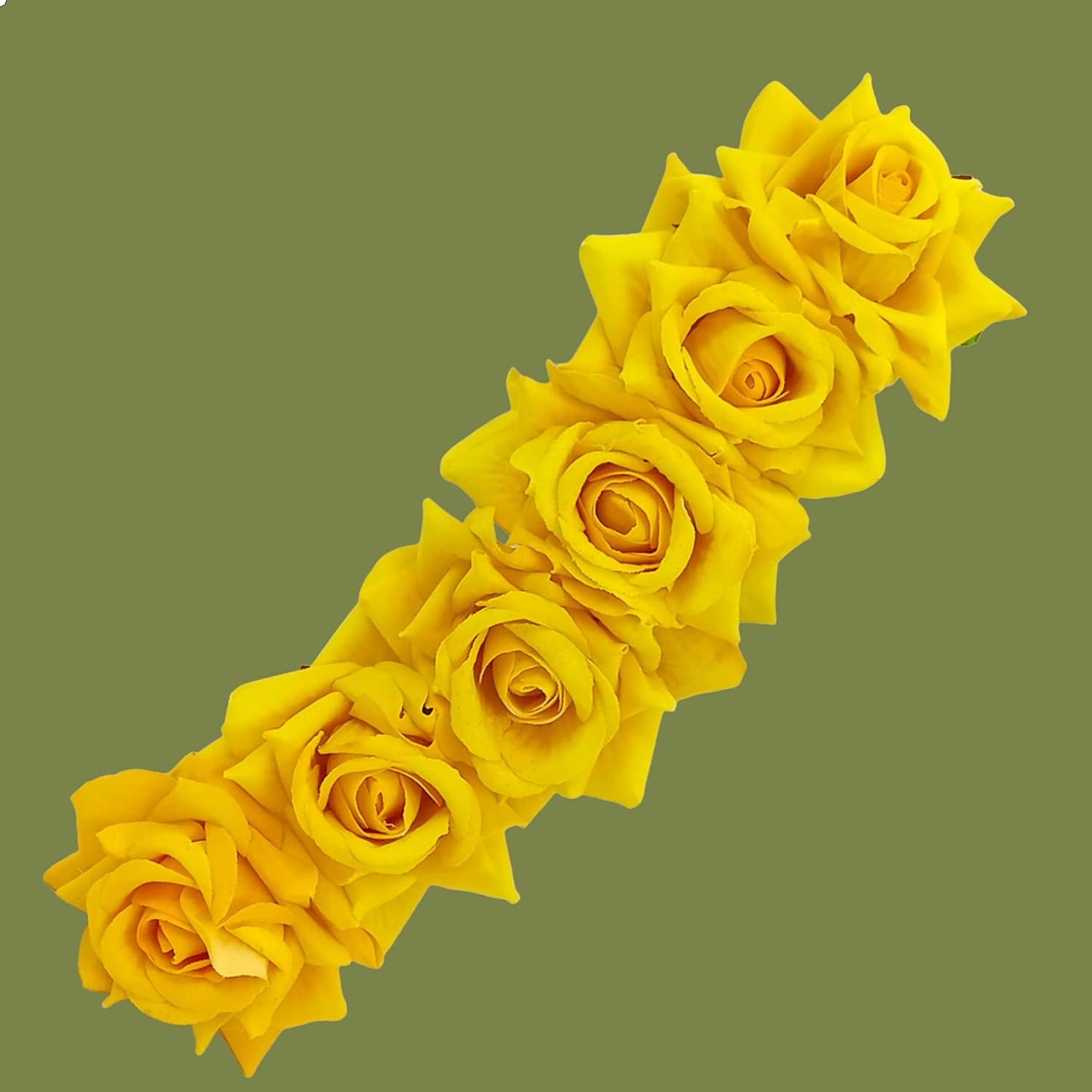 Yellow Floral Hair Bun Accessories