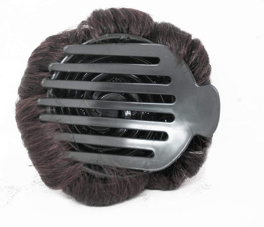 Women Artificial Clutcher Hair Bun With Pearl Stone Juda Panja (Natural Brown)