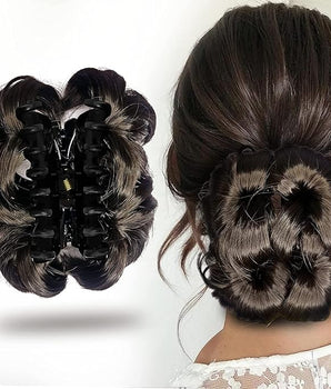 Women's Clutcher Hair Juda Bun With Synthetic Hair Extension Natural - BROWN