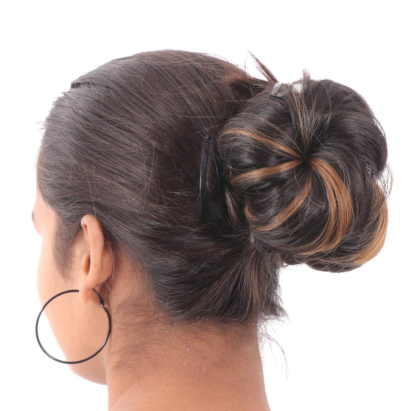 Clutcher Hair Juda Bun - Gold Highlight