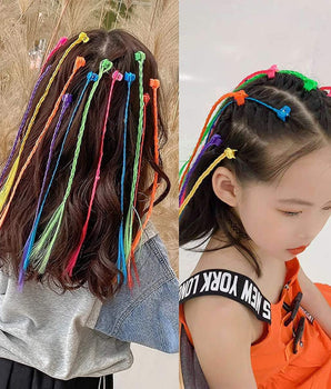 Kids Hair Extensions with Hair Clips Hair Colors Wig for Children Straight Colorful Hair Extension Hairpieces Multicolor (24- PCS)