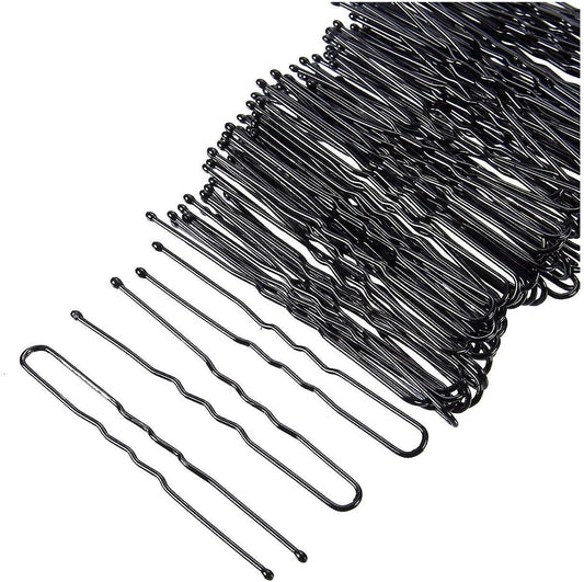 U Hair Pins for Women & Girls | Juda Pins (Pack Of 100) | Stylish U-Shaped Hairpins for Hairstyling | Hair Styling Accessories Clips (Black)