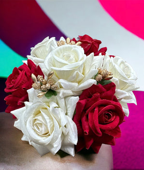 Artificial Rose Flower Juda Bun Handmade Floral Bun Decoration Wedding Bridal Traditional Accessories For Women & Girls