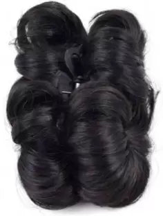 Natural Black Claw Artificial Bridal Juda Extensions Bun 4 Flower Hair Extension