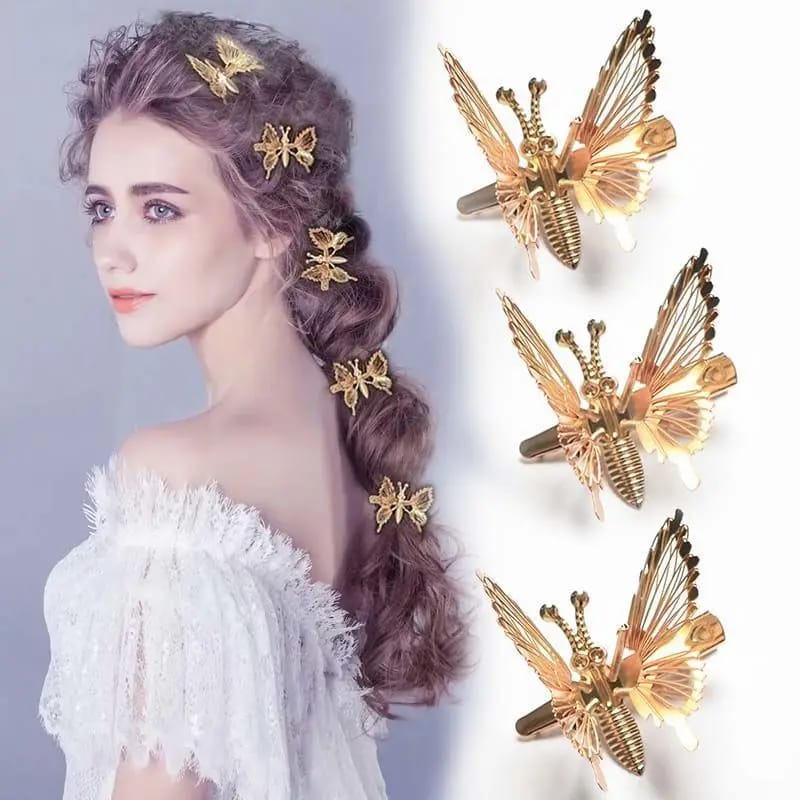 Butterfly Hair Claws, Metal Hair Clip pack of 6